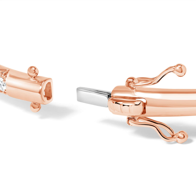 Bids.com 14K Rose Gold 1.00 Cttw Half Eternity Diamond Bangle Bracelet (G-H Color, SI2-I1 Clarity) - 7" Inches Bracelets White Smoke Rose.Gold / 7,White.Gold / 7,Yellow.Gold / 7