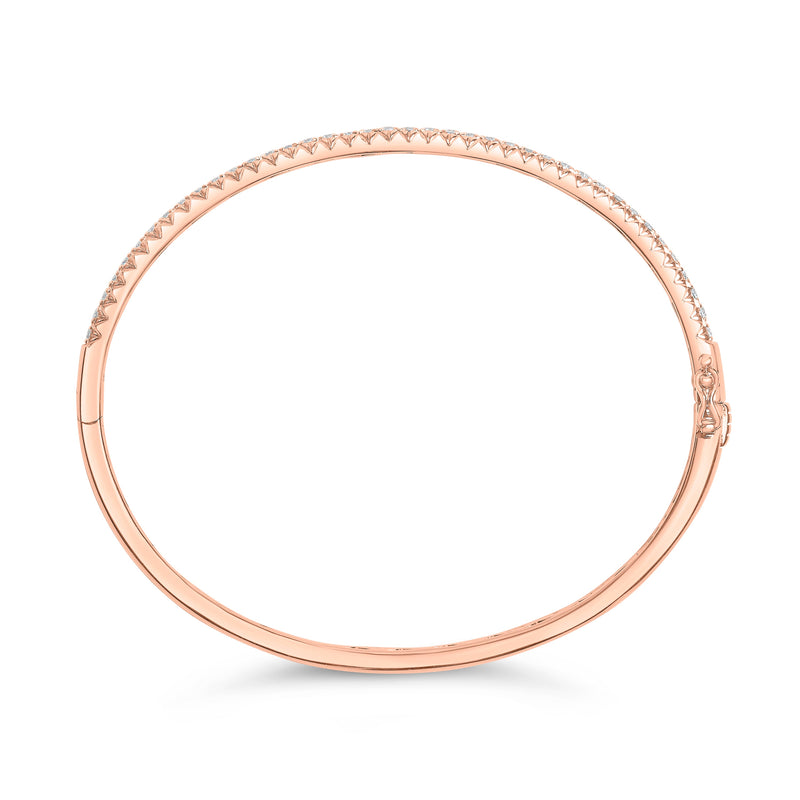 Bids.com 14K Rose Gold 1.00 Cttw Half Eternity Diamond Bangle Bracelet (G-H Color, SI2-I1 Clarity) - 7" Inches Bracelets White Smoke Rose.Gold / 7,White.Gold / 7,Yellow.Gold / 7
