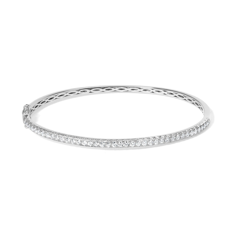 Bids.com 14K Rose Gold 1.00 Cttw Half Eternity Diamond Bangle Bracelet (G-H Color, SI2-I1 Clarity) - 7" Inches Bracelets White Smoke White.Gold / 7