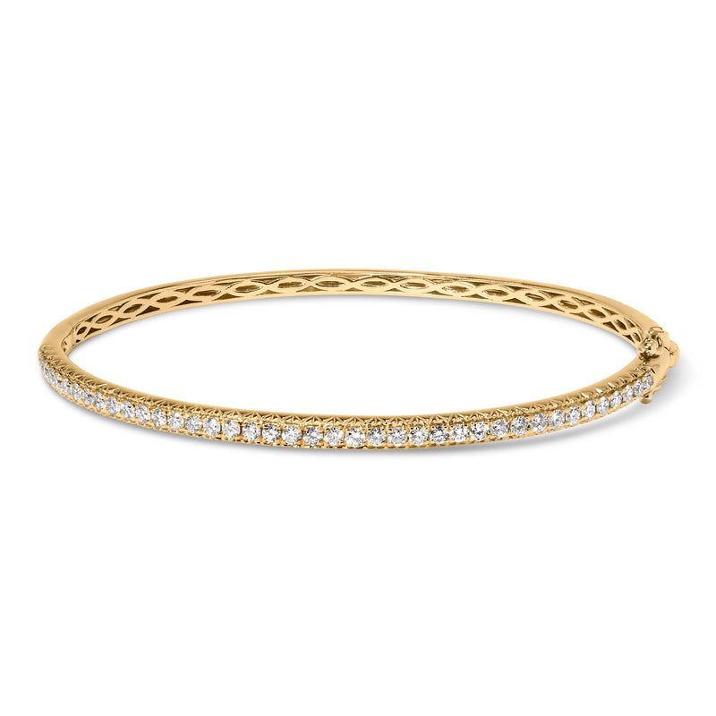 Bids.com 14K Rose Gold 1.00 Cttw Half Eternity Diamond Bangle Bracelet (G-H Color, SI2-I1 Clarity) - 7" Inches Bracelets White Smoke Yellow.Gold / 7