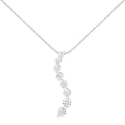 Bids.com AGS Certified 14k White Gold 3.0 Cttw Baguette and Brilliant Round-Cut Diamond Journey 18" Pendant Necklace (F-G Color, I1-I2 Clarity) Necklaces White Smoke 14k Yellow Gold / 18,White.Gold / 18