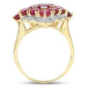 Bids.com 6.49 Carat Glass Filled Ruby and White Topaz .925 Sterling Silver Ring Rings White Smoke size 10.50,size 6.00,size 7.00,size 8.00,size 5.00,size 9.00