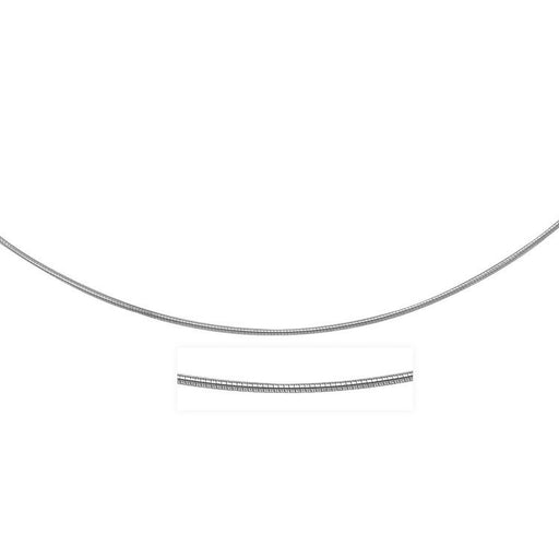 Bids.com 14k White Gold Thin Motif Round Omega Necklace Necklaces White Smoke 16 / White Gold,18 / White Gold