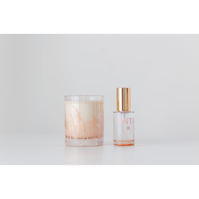Wax Buffalo Santal Candles Light Gray 12oz Pure Soy Candle,Fragrance Spray,Cocktail Glass Only (Single)