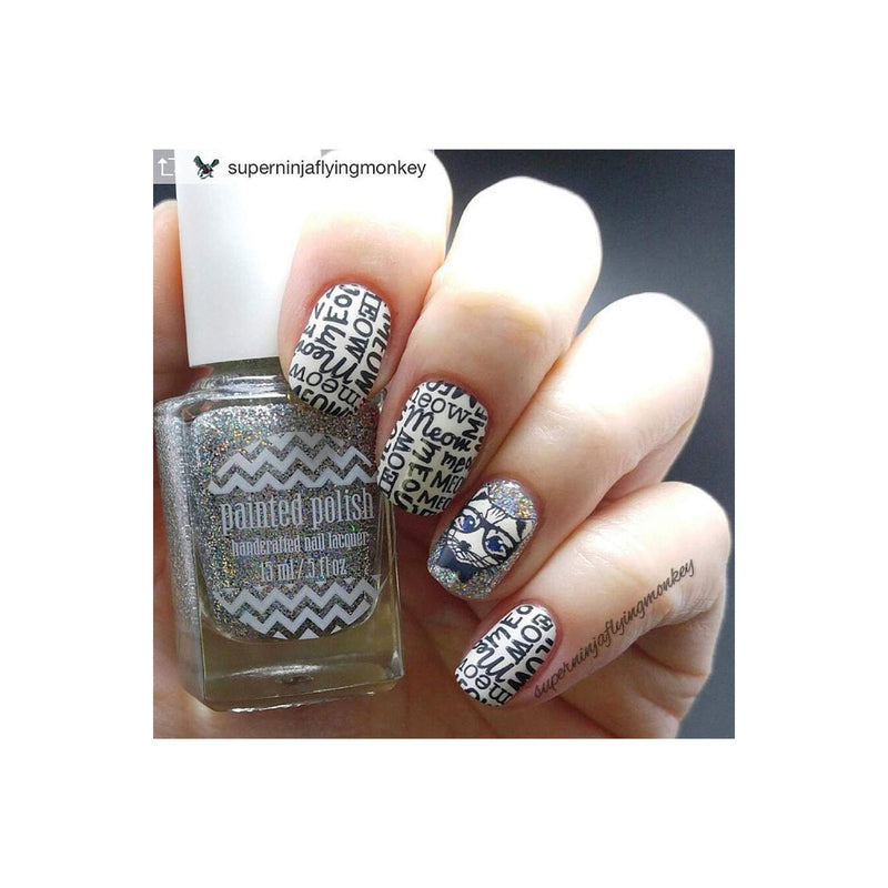 UberChic Beauty Furry Best Friends Stamping Plate Dim Gray