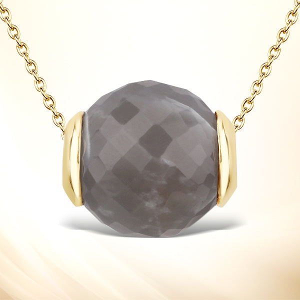 Bids.com 16.79 Carat Genuine Grey Moonstone .925 Sterling Silver Pendant Pendants White Smoke