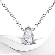 Bids.com 14K White Gold 1/2 Cttw Lab Grown Pear Shape Solitaire Diamond Pendent 18" Necklace (F-G Color, VS2-SI1 Clarity) Necklaces White Smoke White.Gold / 18