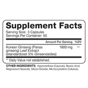 Nutrivein Nutrivein Korean Red Panax Ginseng 1600mg – Extra Strength Formula - 180 Capsules FA-51VI-YB0U White Smoke