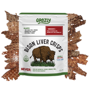 Grazly Bison Liver Crisps - 100% Grass-Fed/Finished Bison Crisp Black Plain / 1 Pack