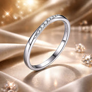 Bids.com 925 Sterling Silver Pavé Set CZ Platinum Plated Ring Size 6 for Women Rings Antique White 6,7,8