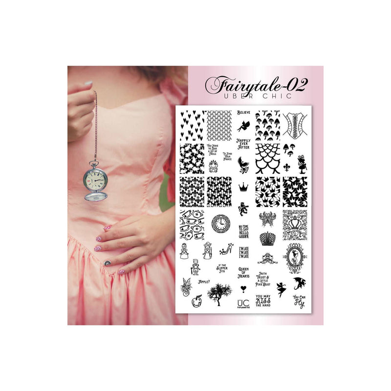 UberChic Beauty Fairytale-02 Stamping Plate Gray