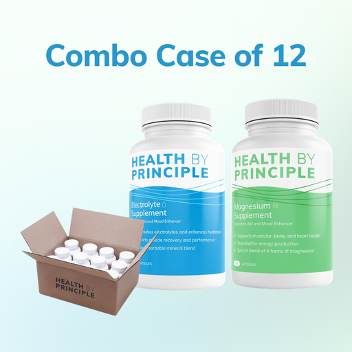 Health By Principle Electrolyte and Magnesium Combo Case of 12 Supplements Supplement White Smoke