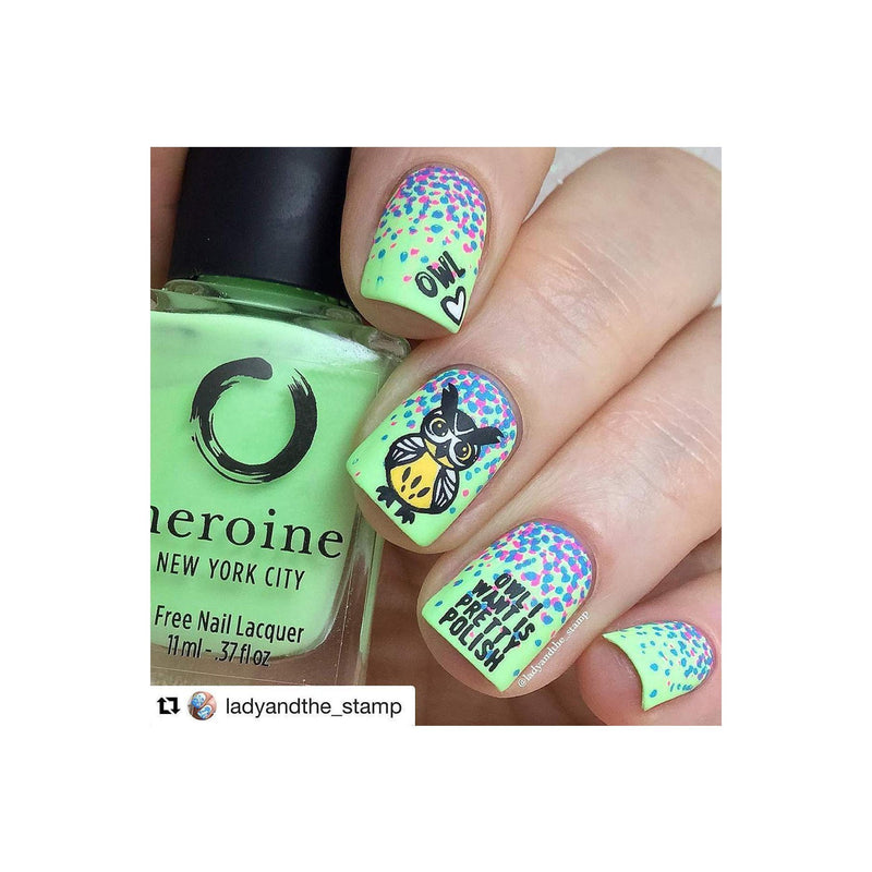 UberChic Beauty Who Gives a Hoot Stamping Plate Dark Gray
