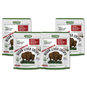 Grazly Bison Liver Crisps - 100% Grass-Fed/Finished Bison Crisp Black Smoky Barbecue / 4 Pack