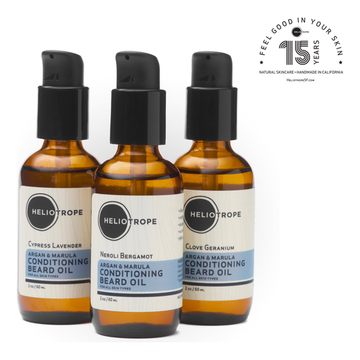 Heliotrope San Francisco Argan & Marula Conditioning Beard Oil Hair Styling White Smoke Clove Geranium,Cypress Lavender,Neroli Bergamot