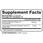 Nutrivein Nutrivein Premium Berberine 1200 mg with Ceylon Cinnamon - 120 Capsules GR-4L51-YC9A White Smoke
