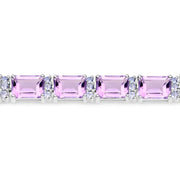 Bids.com 19.19 Carat Genuine Amethyst and Tanzanite .925 Sterling Silver Bracelet Bracelets Thistle size 7.25,size 7.50,size 8.00