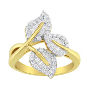 Bids.com 10k Yellow and White Gold 1/2 Cttw Baguette and Round Diamond Bypass Triple Leaf Ring (I-J Color, I1-I2 Clarity) - Size 7 Rings White Smoke 9 / Yellow.Gold,8 / Yellow.Gold,6 / Yellow.Gold,7 / Yellow.Gold