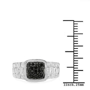 Bids.com 0.22 Carat Genuine Black Diamond .925 Sterling Silver Ring Rings White Smoke size 8.00,size 6.00,size 7.00,size 9.00