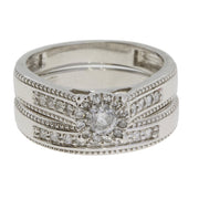 Bids.com .63ct Diamond Engagement Ring Set 10KT White Gold Rings White Smoke 7.0