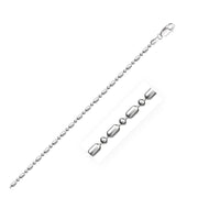 Bids.com 14k White Gold Diamond-Cut Alternating Bead Chain 1.5mm Necklaces White Smoke 16 / White Gold,18 / White Gold,20 / White Gold,24 / White Gold,One / White Gold