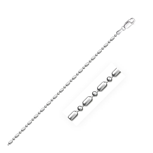 Bids.com 14k White Gold Diamond-Cut Alternating Bead Chain 1.5mm Necklaces White Smoke 16 / White Gold,18 / White Gold,20 / White Gold,24 / White Gold,One / White Gold