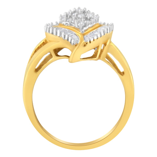 Bids.com 10K Yellow Gold Diamond Cluster Ring (1/2 Cttw, I-J Color, I1-I2 Clarity) - Size 8 Rings White Smoke 7 / Yellow.Gold,6 / Yellow.Gold,7.5 / Yellow.Gold,6.5 / Yellow.Gold,8 / Yellow.Gold