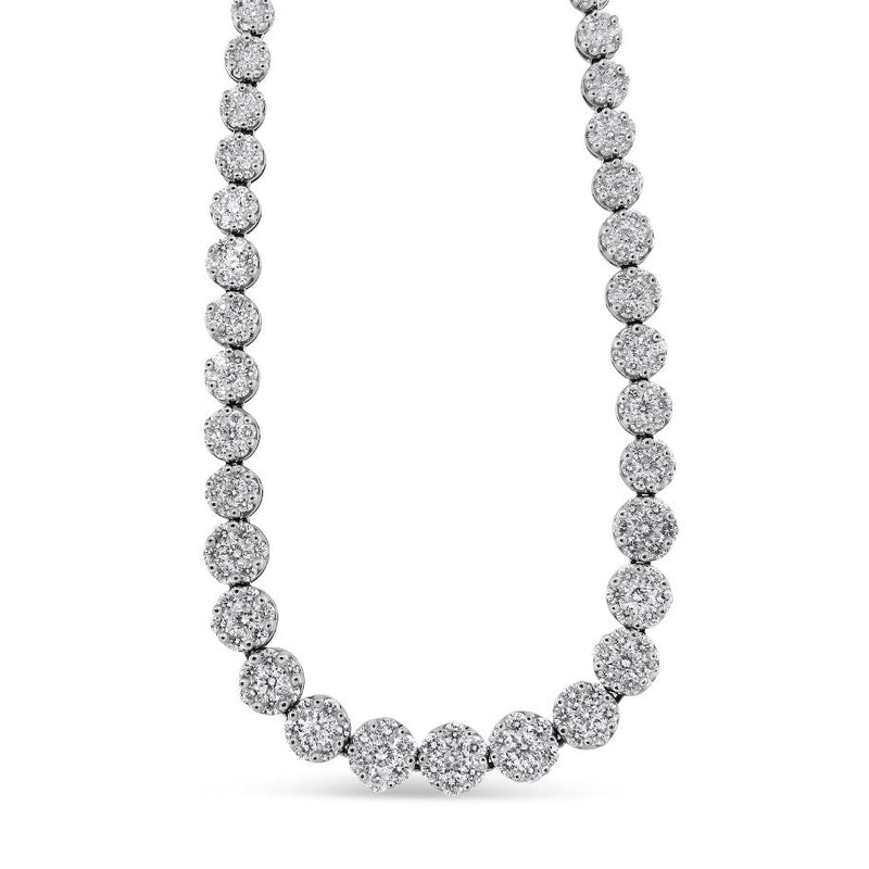 Bids.com IGI Certified 14K Yellow Gold 14 3/4 cttw Pave Set Round-Cut Diamond Riviera Necklace (F-G Color, S2-I1 Clarity) Necklaces White Smoke Yellow.Gold / 18