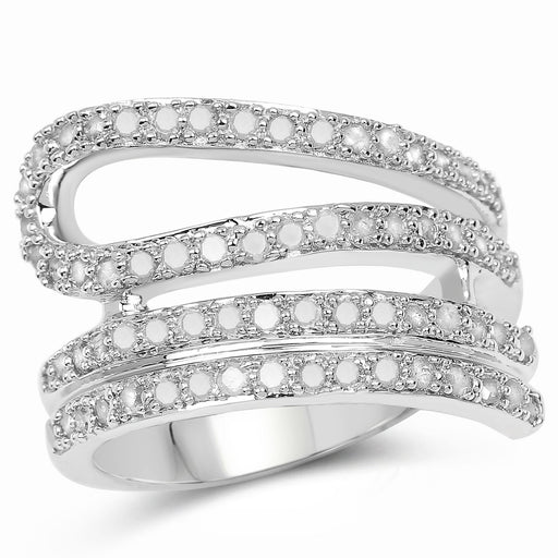 Bids.com 0.83 Carat Genuine White Diamond .925 Sterling Silver Ring Rings White Smoke size 7.00,size 8.00,size 6.00,size 9.00