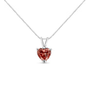 Bids.com IGI Certified 14K White Gold Martini Set 1.00 Cttw Lab Grown Pink Heart Diamond Solitaire 18" Pendant Necklace (Pink Color, SI2 Clarity) Necklaces White Smoke White.Gold / 18