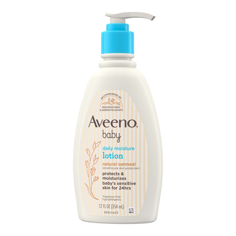 Aveeno Aveeno Baby Daily Moisture Lotion, Fragrance Free, 12 fl oz Baby Lotion Antique White