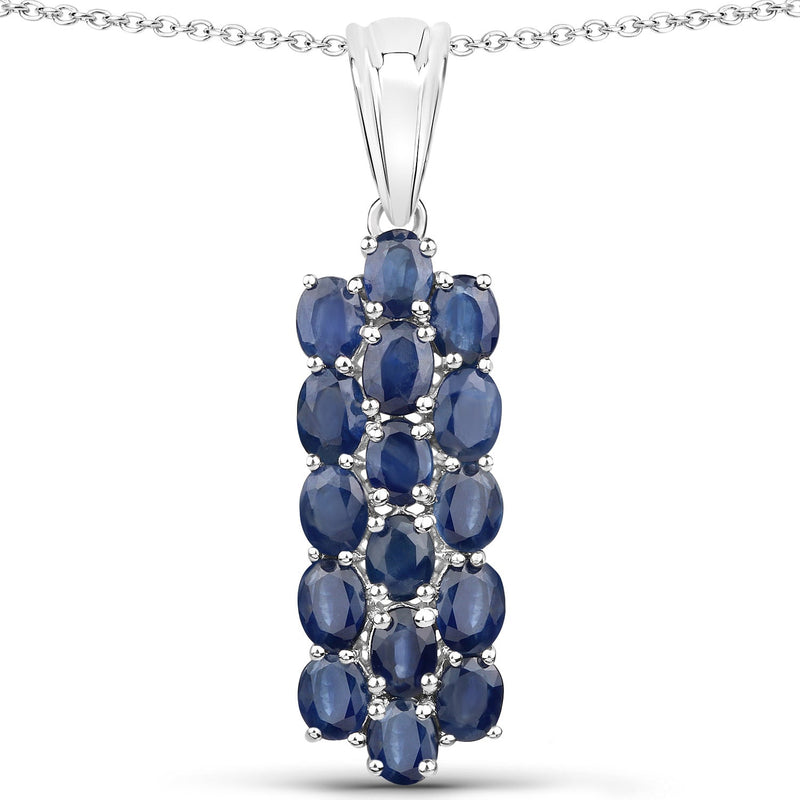 Bids.com 10.40 Carat Genuine Blue Sapphire .925 Sterling Silver 3 Piece Jewelry Set (Ring, Earrings, and Pendant w/ Chain) Jewelry Sets White Smoke size 6.00,size 7.00,size 8.00,size 5.00,size 9.00