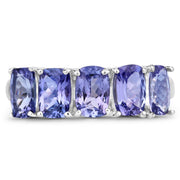 Bids.com 2.65 Carat Genuine Tanzanite .925 Sterling Silver Ring Rings White Smoke size 7.00,size 9.00,size 5.00,size 6.00,size 8.00,size 10.00
