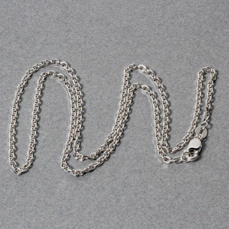 Bids.com 14k White Gold Diamond Cut Cable Link Chain 1.8mm Necklaces Dark Gray 16 / White Gold,18 / White Gold,20 / White Gold,22 / White Gold,24 / White Gold,30 / White Gold