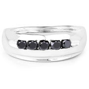 Bids.com 0.50 Carat Genuine Black Diamond .925 Sterling Silver Ring Rings White Smoke size 7.00,size 10.00,size 6.00,size 8.00,size 9.00,size 11.00,size 12.00