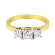 Bids.com 10K Yellow Gold Princess-Cut Diamond Three Stone Band Ring (1 Cttw, J-K Color, I1-I2 Clarity) - Size 6 Rings White Smoke 7 / Yellow.Gold,8 / Yellow.Gold,7.5 / Yellow.Gold,6.5 / Yellow.Gold,6 / Yellow.Gold