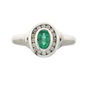 Bids.com .60ct Emerald Diamond Ring 10KT White Gold Rings White Smoke 7.0