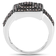 Bids.com 0.42 Carat Genuine Champagne Diamond .925 Sterling Silver Ring Rings White Smoke size 6.00,size 8.00,size 7.00,size 9.00,size 10.00
