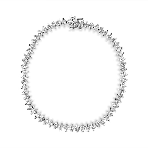 Bids.com 14K White Gold 5 1/2 Cttw Round Diamond 2-Prong Tennis Bracelet (H-I Color, SI2-I1 Clarity) - 7" Bracelets White Smoke White.Gold / 7