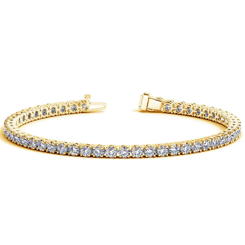 Bids.com Lab Grown Round Diamond Tennis Bracelet in 14k Yellow Gold (7 cctw F/G  VS2/SI1) Bracelets White Smoke 7 / Yellow Gold