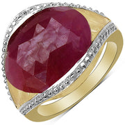 Bids.com 14K Yellow Gold Plated 9.29 Carat Genuine Pink Sapphire & White Diamond .925 Sterling Silver Ring Rings White Smoke size 8.00,size 6.00,size 7.00,size 9.00