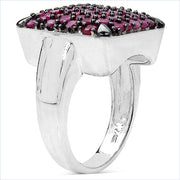 Bids.com 3.15 Carat Genuine Ruby .925 Sterling Silver Ring Rings White Smoke size 7.00,size 6.00,size 8.00,size 9.00