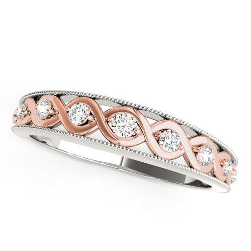 Bids.com 14k White And Rose Gold Infity Diamond Wedding Band (1/8 cttw) Rings White Smoke 3 / White & Rose Gold,3.5 / White & Rose Gold,4 / White & Rose Gold,4.5 / White & Rose Gold,5 / White & Rose Gold,5.5 / White & Rose Gold,6 / White & Rose Gold,6.5 / White & Rose Gold,7 / White & Rose Gold,7.5 / White & Rose Gold,8 / White & Rose Gold,8.5