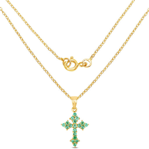 Bids.com 14K Yellow Gold Plated 1.05 Carat Genuine Zambian Emerald .925 Sterling Silver Pendant Pendants White Smoke