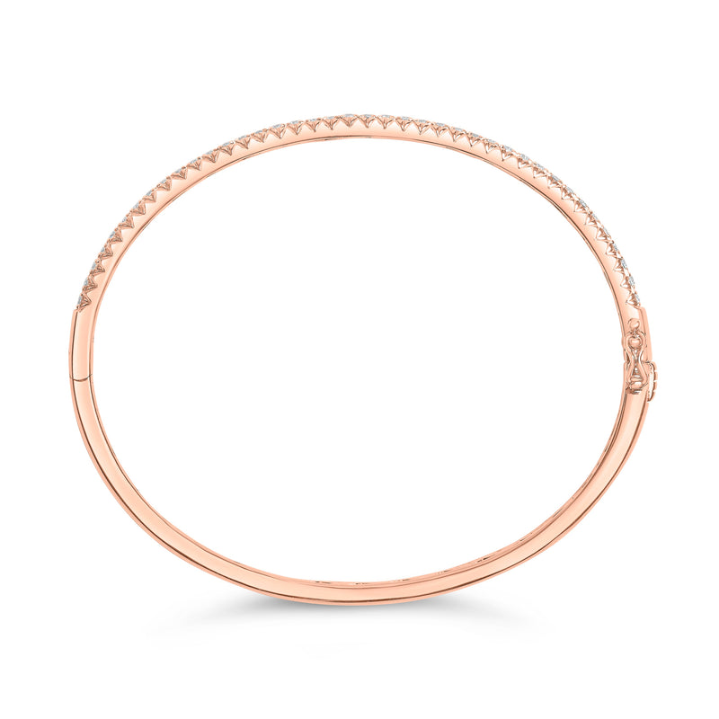 Bids.com 14K Rose Gold 1.00 Cttw Half Eternity Diamond Bangle Bracelet (G-H Color, SI2-I1 Clarity) - 7" Inches Bracelets White Smoke Rose.Gold / 7,White.Gold / 7,Yellow.Gold / 7