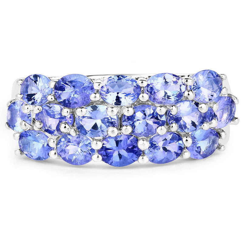 Bids.com 2.72 Carat Genuine Tanzanite .925 Sterling Silver Ring Rings White Smoke size 8.00,size 7.50,size 6.00,size 7.00,size 9.00,size 5.00