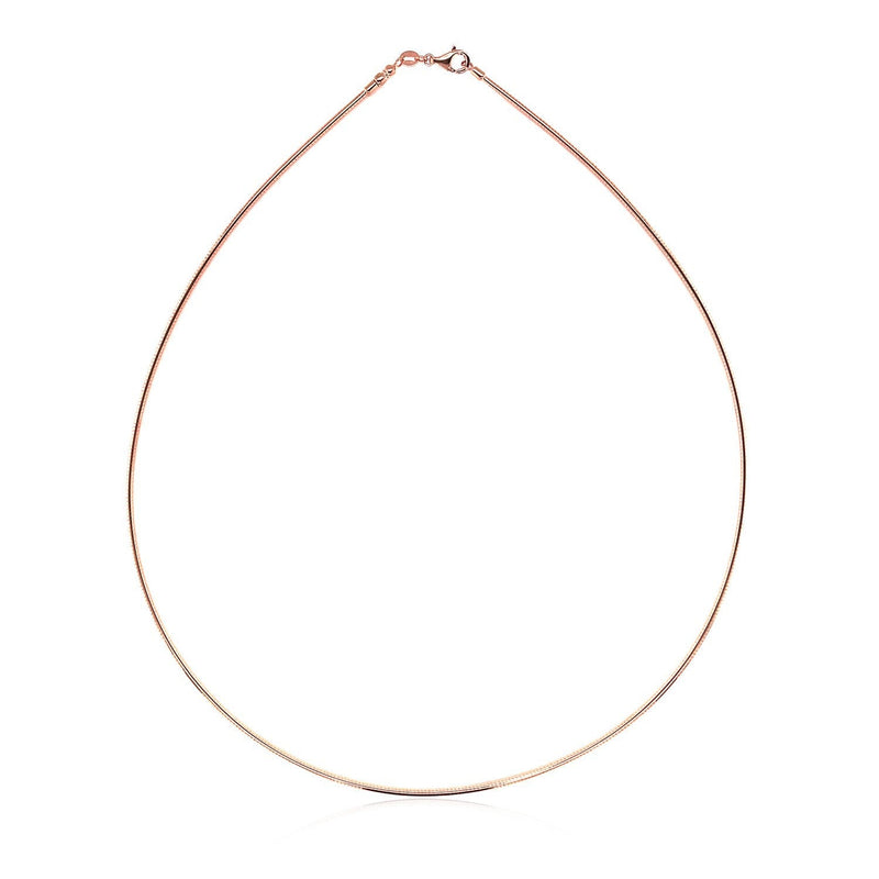 Bids.com 14k Rose Gold Necklace in a Round Omega Chain Style Necklaces White Smoke 17 / Rose Gold