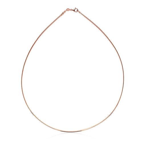 Bids.com 14k Rose Gold Necklace in a Round Omega Chain Style Necklaces White Smoke 17 / Rose Gold