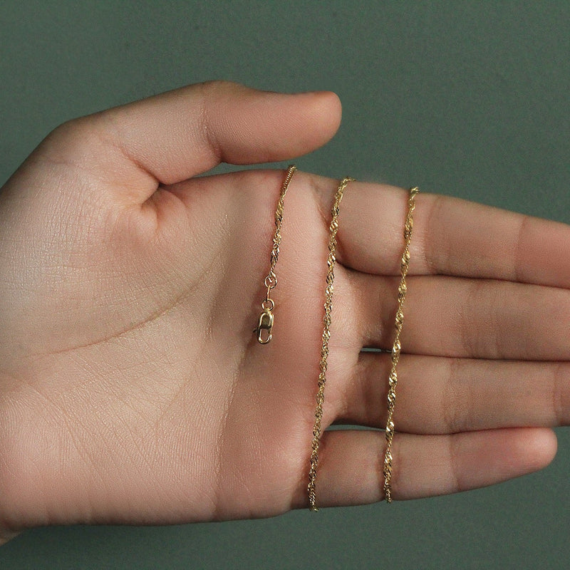 Bids.com 10k Yellow Gold Singapore Chain (1.80 mm) Necklaces Dark Slate Gray 16 / Yellow Gold,18 / Yellow Gold,20 / Yellow Gold