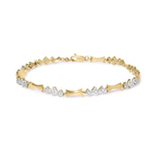 Bids.com 10k Gold 1/3 Cttw Diamond Miracle Set Alternating Bar and Link Bracelet (I-J Color, I1-I2 Clarity) - 7.75" Inches Bracelets White Smoke YellowWhite.Gold / 7.75